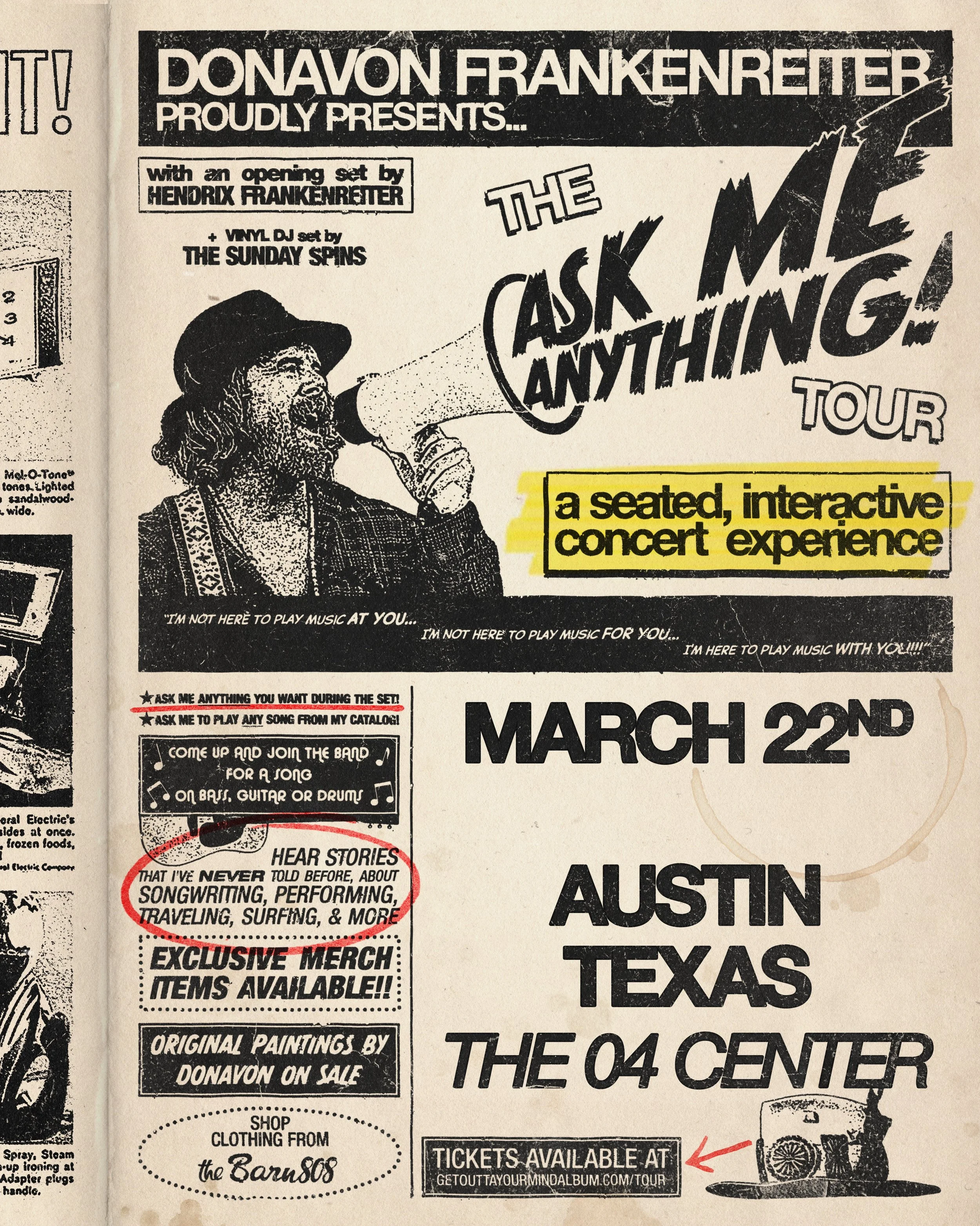 Donavon Frankenreiter // Ask Me Anything Tour — THE 04 CENTER